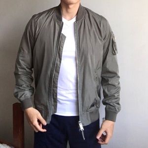 Brixtol Textiles silver military bomber zip jacket